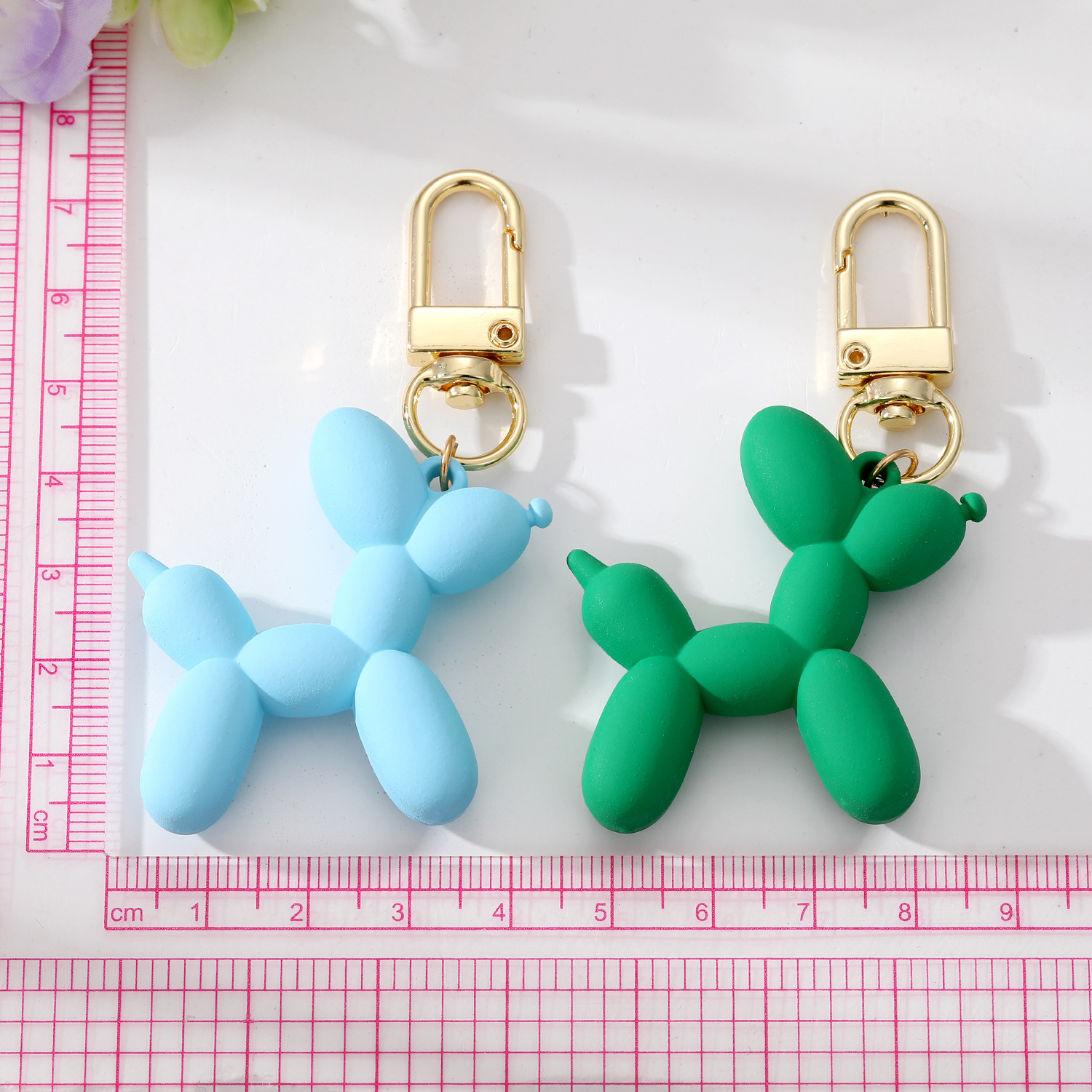 Fashion Cartoon Animal Couple Kelechains Balloon Dog Key Ring Femme Men Bling Bling Pet Pet Sag Car Holder AirPods Box Boîte Bijoux Ami Cadeau