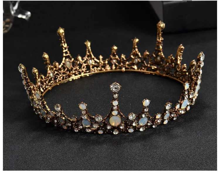 Tiaras Baroque Vintage Crystal Wedding Bridal Tiaras Brand HeadPiece Black Princess Pageant Crown Bridal Hair Accessoires
