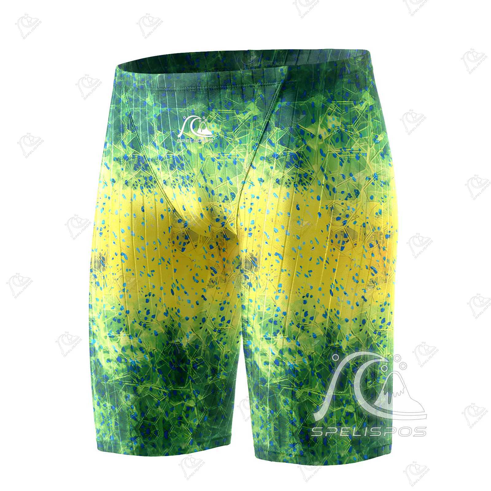 Herren Badebekleidung Spelispos Sommer Neue Herren Schwimmshorts enge Sporttraining Badeanzug Diving Beach Surfen schnell trocknend rote Baumstämme Q240429