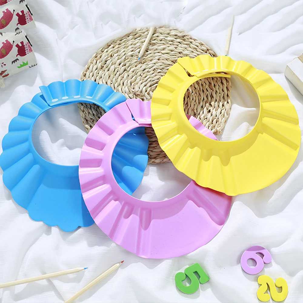 Dusch Caps Justerbart baby shower Cap Eye and Ear Protection Watertproof Shampoo Dusch Coverl2404