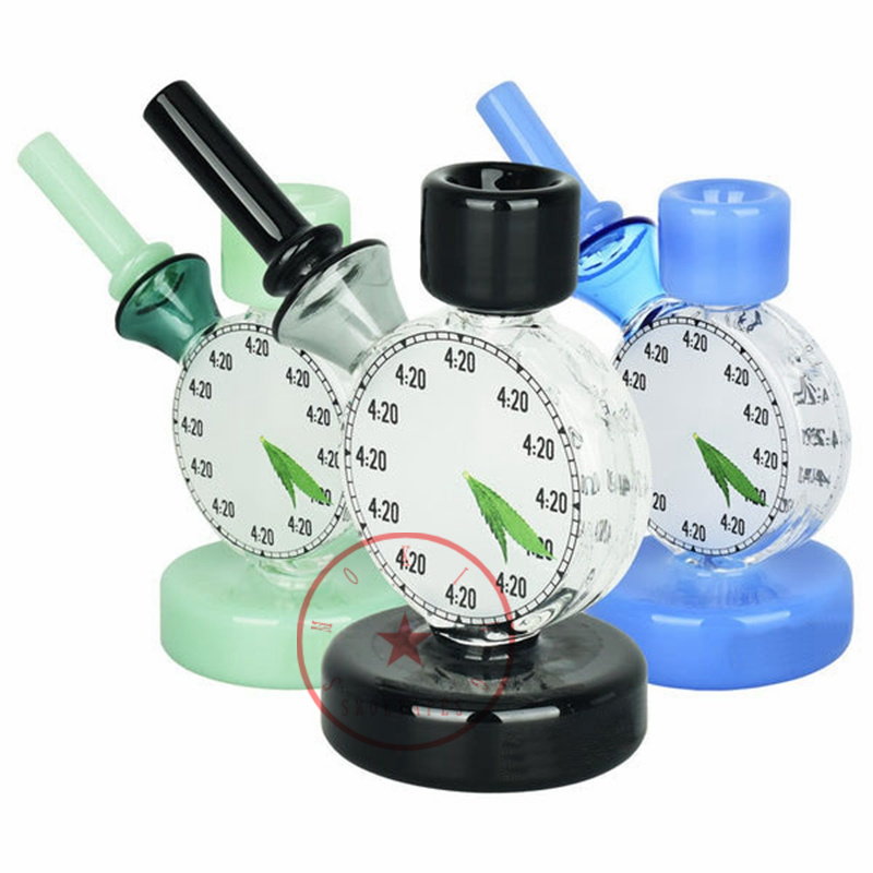 Najnowsze kolorowe czasowe zegar szklany rurki bong zestaw bąbelek hakah wodna platforma olejna do rury wodnej miska filtra