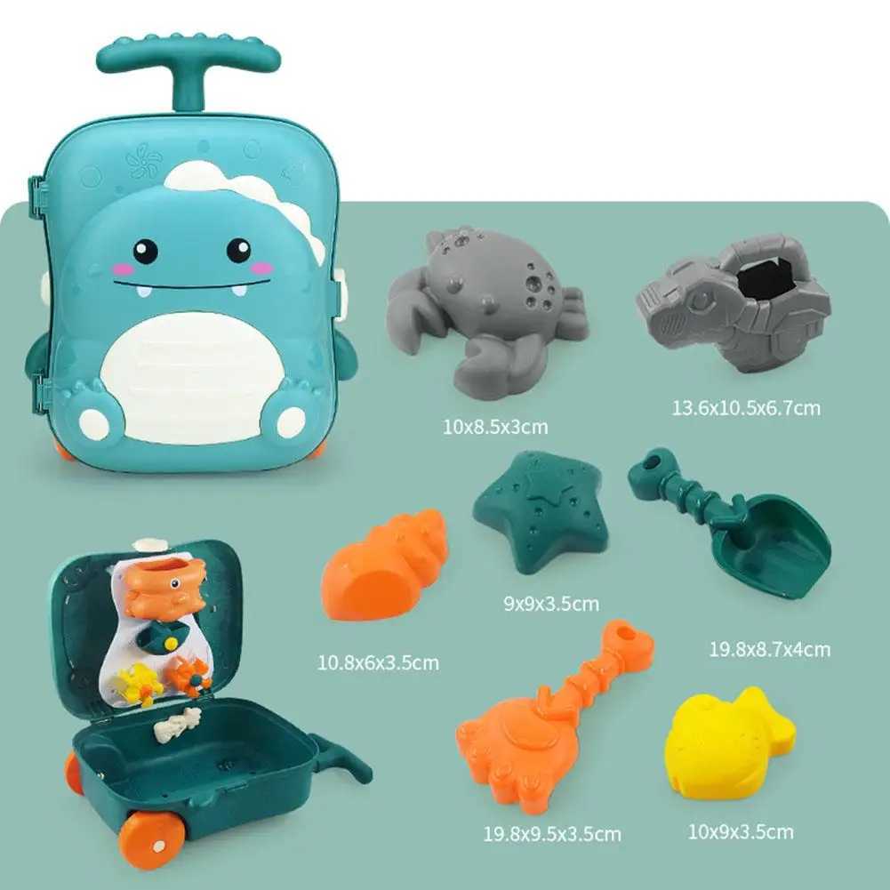 Sand Play Water Fun Children Mini Portable Beach Sand Toy Set With Trolley Case Summer Outdoor Games Beach Toys Gift for Kids Toddlers Boys Girls D240429