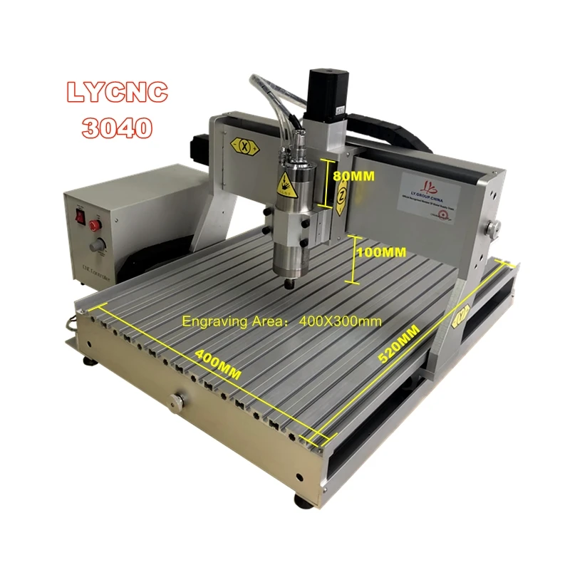 DIY CNC Router 3040 500W Engraving Cutting Machine 4Axis USB Port Mach3 Controller With Limited Switch Auto-checking Tool