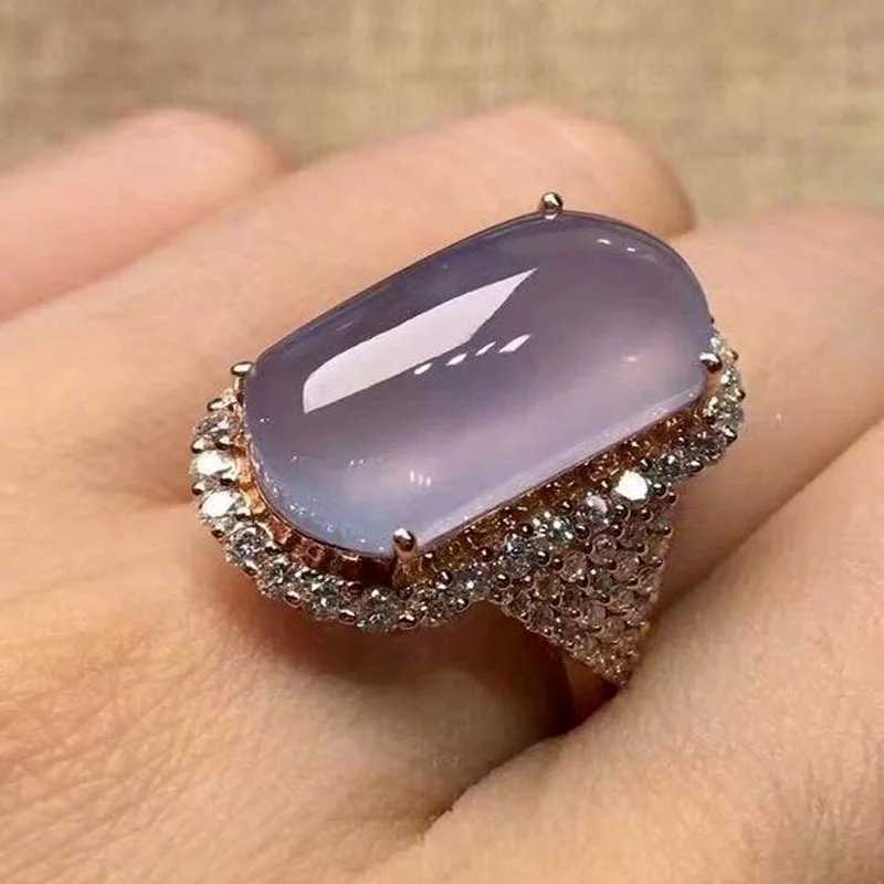 Anelli nuziali rettangolo di lusso chiaro pietre di zircone viola anelli di moda gioielli di moda squisiti anelli di nozze di fidanzamento di colore argento donne