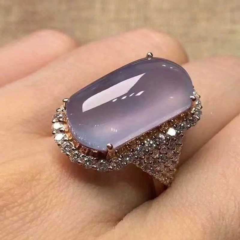 Anelli nuziali rettangolo di lusso chiaro pietre di zircone viola anelli di moda gioielli di moda squisiti anelli di nozze di fidanzamento di colore argento donne