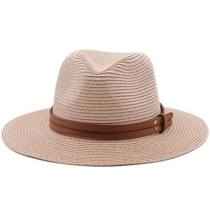 Weitkehne Hüte Eimerhüte 54-58-60 cm Damen Sommer Panama Hut breiter Krempel Strunhut Männer Strandhut Mode UP UV Schutz Fedoras C Travel Hut J240429