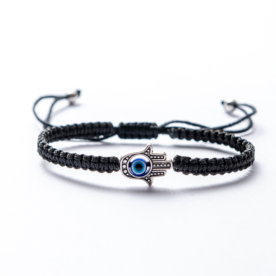Hamsa Hand Blue Evil Eye Beads Hangschakel BraMet Lucky Red Blaided Rope Chain -armband voor vrouwen Men Sieraden