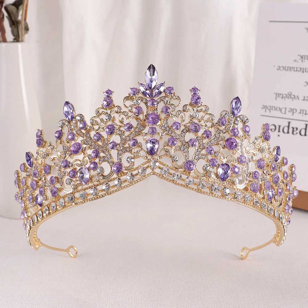 Tiaras Baroque Perk Crystal Beads Tiara Crown Heads for Women Girls Wedding Party Princess Bridal Queen Hair Accessoires
