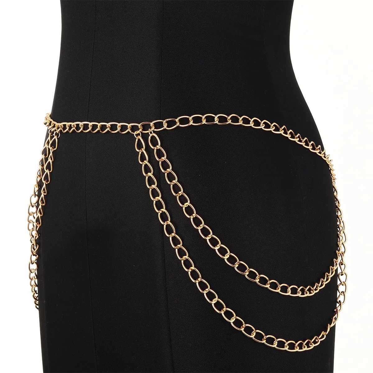 Correias da cintura Cintos multicamadas Correia da cintura Moda de corda Sexy Chain Jewelry Feminino Acessórios da moda feminina D240430