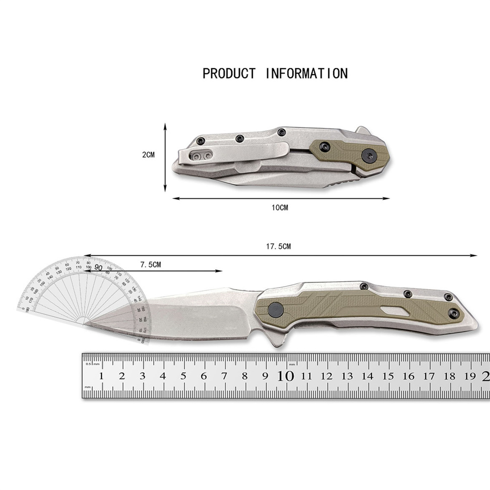 KS 1369 Flipper Folding Knife 8Cr13Mov Stonewashed Clip Point Blade G10 Handtaget Hunting Camping EDC Outdoor Rescue Tool Pocket Knife 1660 7550