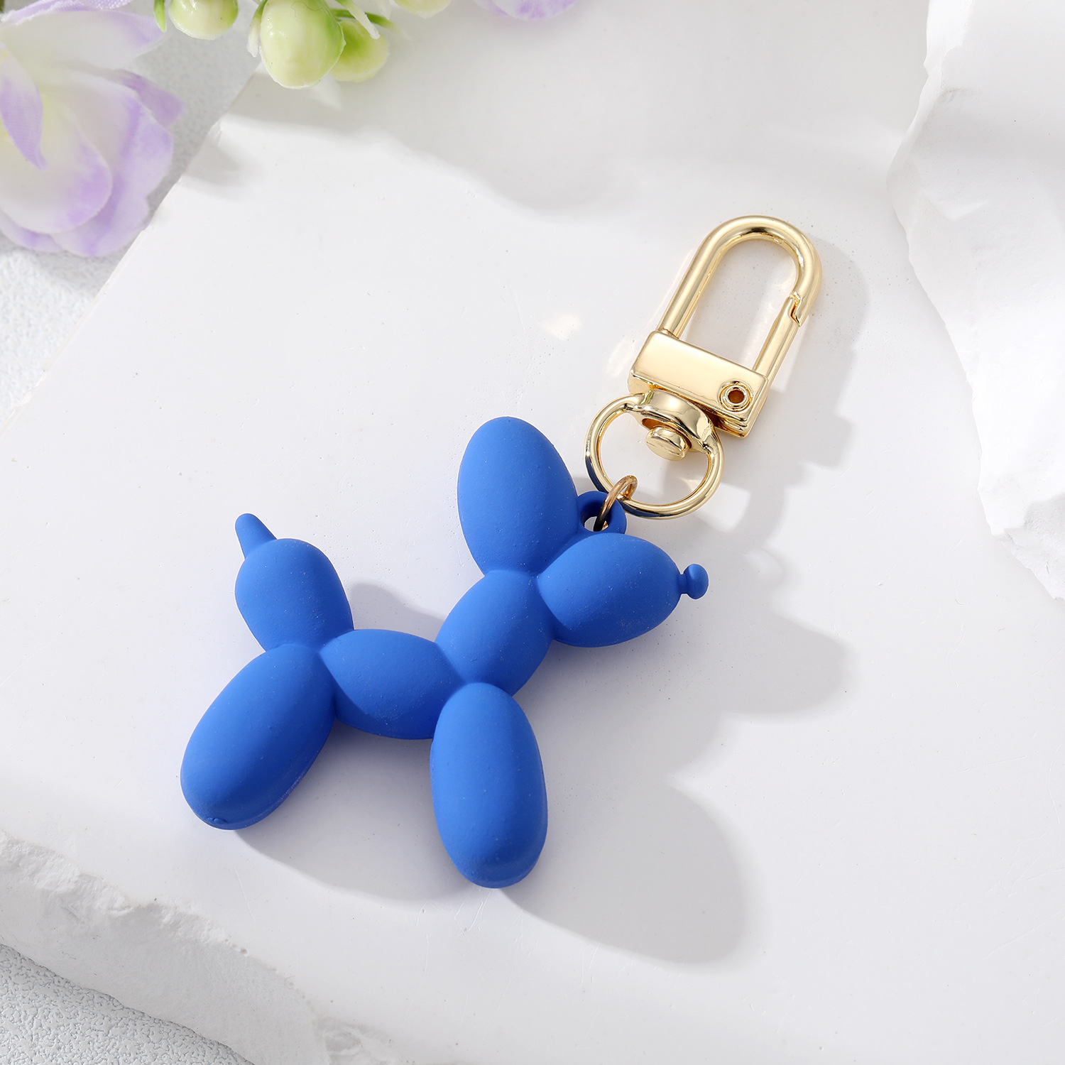 Fashion Cartoon Animal Couple Kelechains Balloon Dog Key Ring Femme Men Bling Bling Pet Pet Sag Car Holder AirPods Box Boîte Bijoux Ami Cadeau