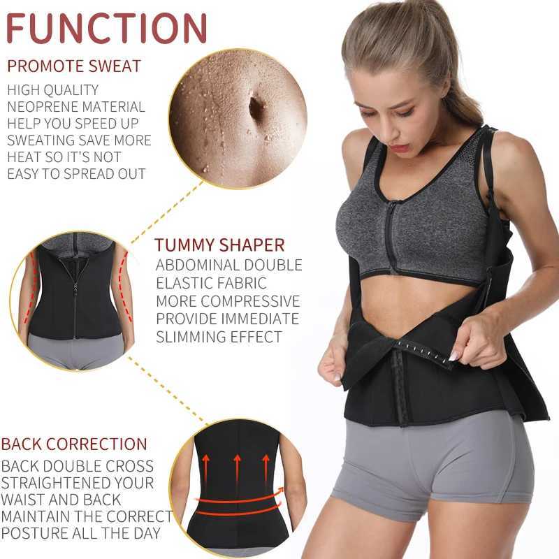 Shapers pour femmes Formes de corps Néoprène Swea Sweat Gile Trainer Trainer Slimming Trimm Fitness Corset Corset Thermo Modeling Strap Shapewear Y240429