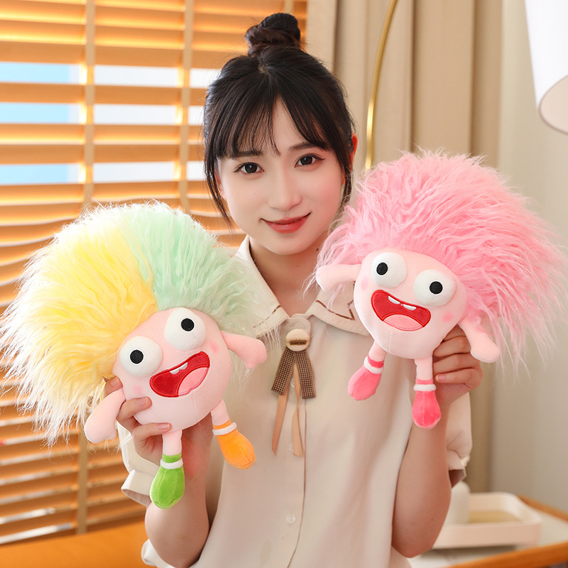 Internet celebrity cute crazy ugly doll plush stuffed toy cartoon cute big-eyed monster plush toy children sleeping comfort doll girls soft pillow Christmas gift