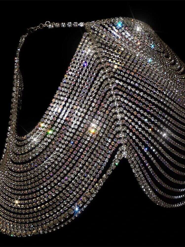 Kostuumaccessoires sexy sprankelende Tassel Rhinestone rok damesmode nachtclub feest kristallen top shorts set sieraden sieraden