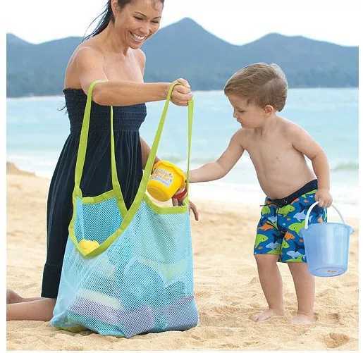 Sandspiel Wasser Spaß Kinder Sand weg Strandgitterbeutel Kinder Strandspielzeugkleidung Handtuchbeutel Baby Spielzeug Badebäder Kleinbeutel D240429