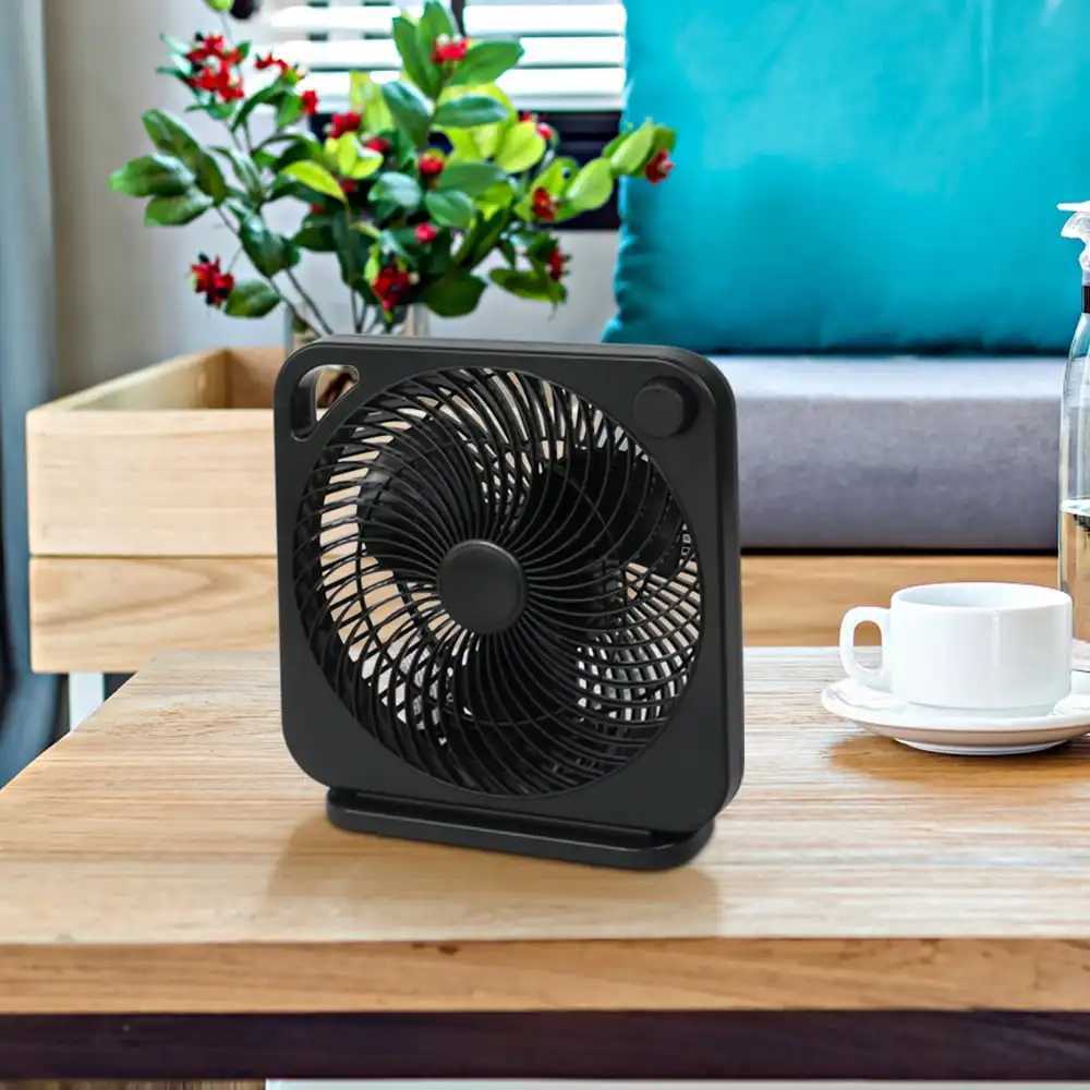 Fãs elétricos dos pilares Novo estilo Caixa de 9 polegadas Comforto interno Fan Electric CA Electric 3 velocidades preto d240429