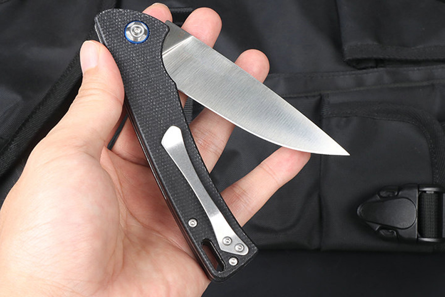 M7745 Flipper Pliage Couteau D2 Satin Blade Micarta Handle Ball Ball Fold Open Folder Edc Pocket Couteaux Outdoor Camping Tools