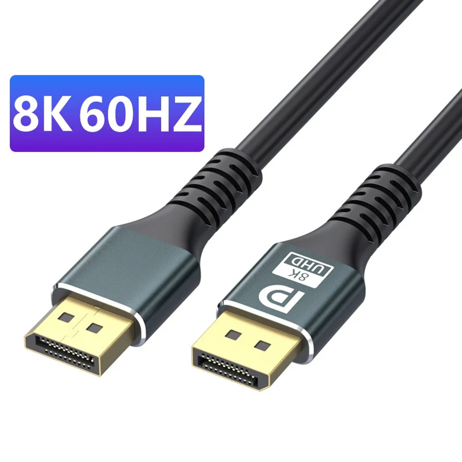 DisplayPort 1.4 Kabel 8K DP -kabel 60Hz Hög hastighet HDR Video Audio Cables för HD TV -bärbar datorprojektor Monitor PS4 PS5