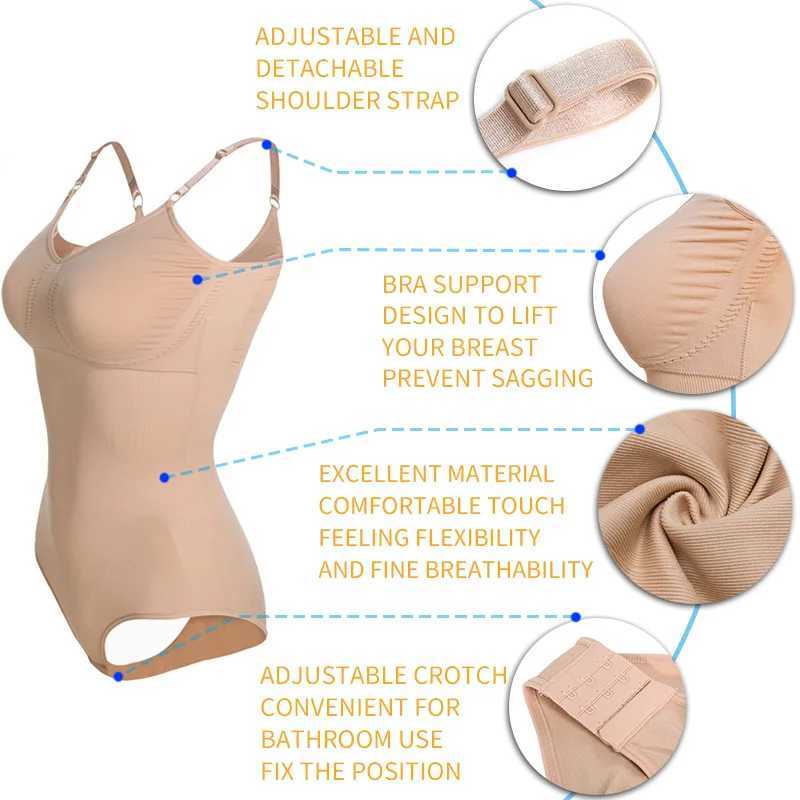 Shapers feminino Shapewear Shapewear Full Shaper Shaper Women Women Women Abdomen Shapers Control Controle de Slimming Bainha Briefer Corset Y240429