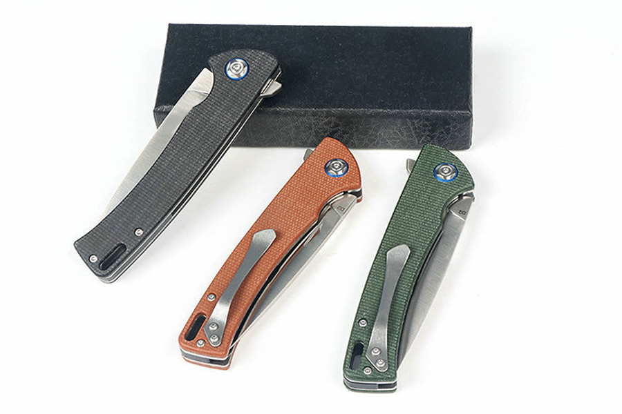 M7745 Flipper Pliage Couteau D2 Satin Blade Micarta Handle Ball Ball Fold Open Folder Edc Pocket Couteaux Outdoor Camping Tools