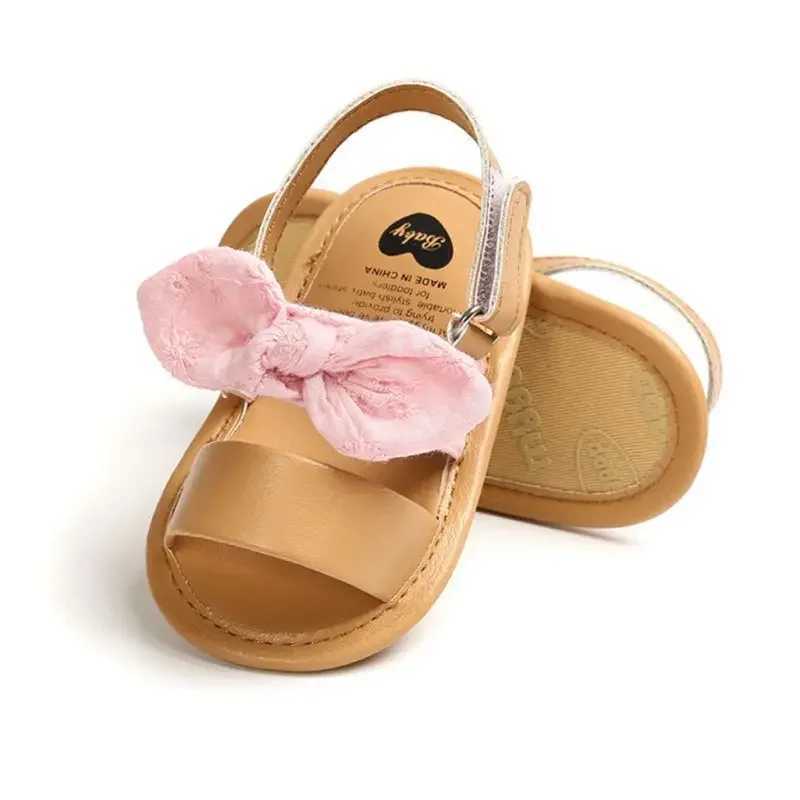 Sandalias de moda para niñas recién nacidas sandalias princesa zapatos nudos de arco para bebés