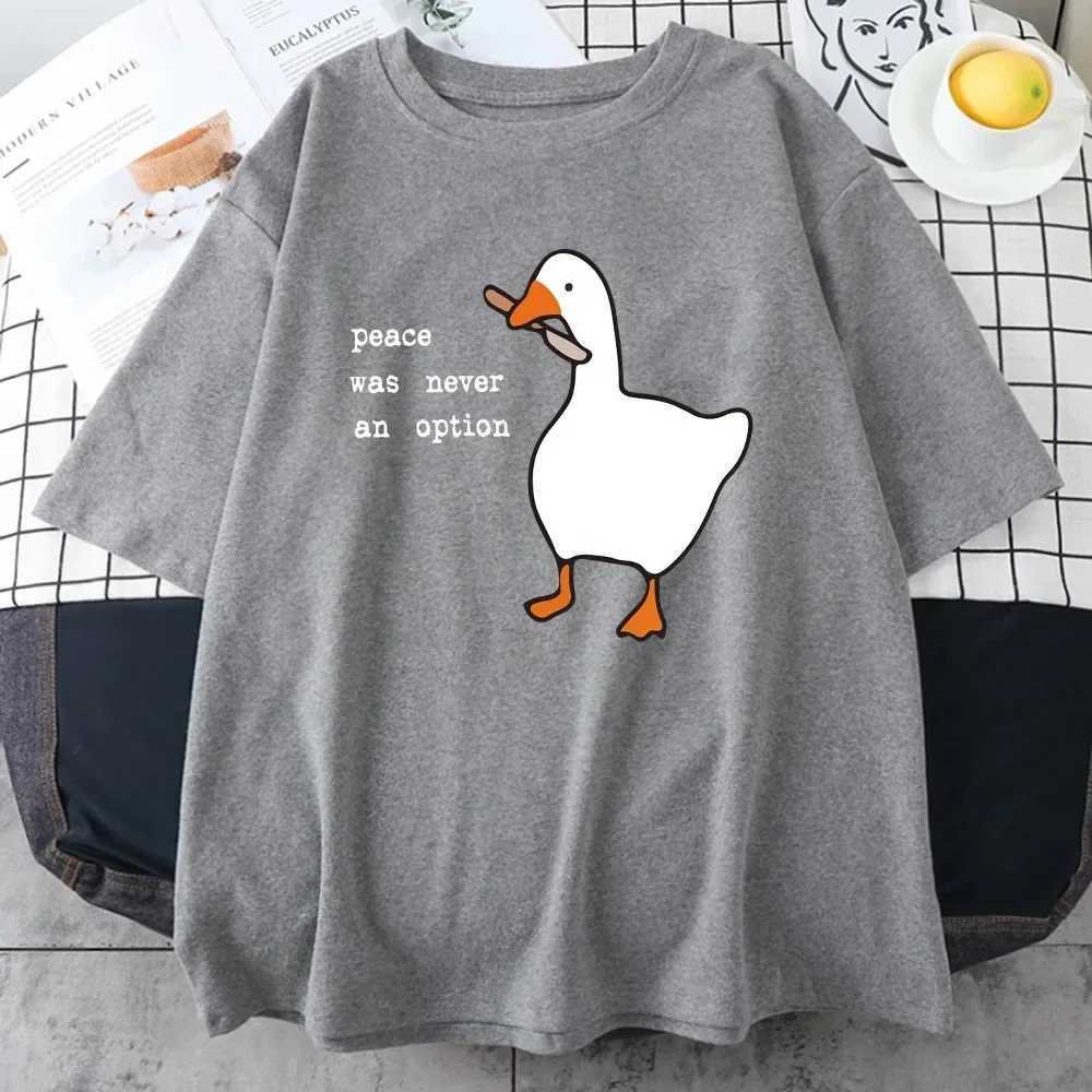 T-shirts masculins pour hommes de canard t-shirt T-shirt lettre imprimée t lâche et confortable strt court slve t-shirt surdimensionné des vêtements pour hommes y240429