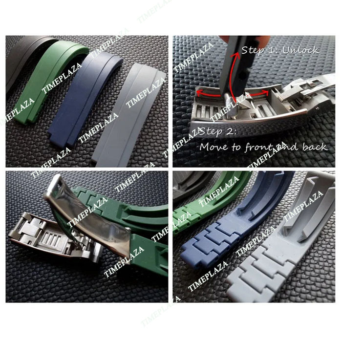 20mm New soft durable waterproof watch band RUBBER strap for ROL SUB/GMT/YM with slippage silver original steel clasp