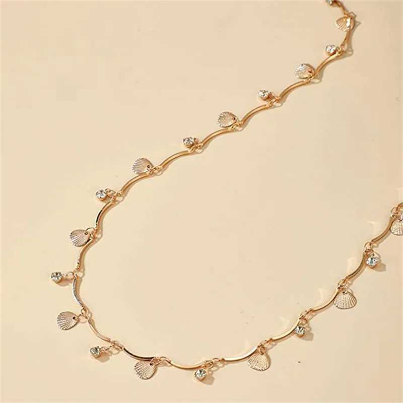 Waist Chain Belts Girl Beach Conch Tassel Belly Chains For Women Gold Silver Color Rhinestone Bikini Waist Body Chain Jewelry Versatile Acessories d240430