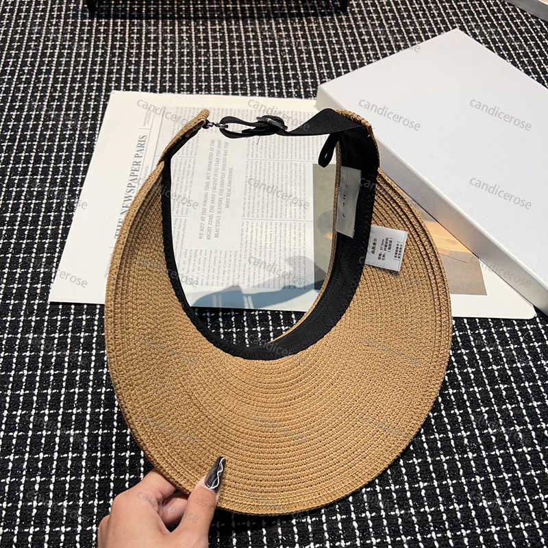 Designer Straw Hat da moda feminina viseira Mens Casquette Visoras de praia de verão Casual Capinho de caçamba Ajustável Capfeta solar Caps de beisebol Cyd24042904