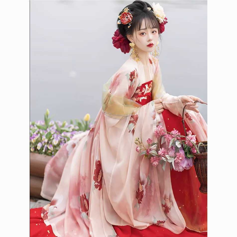 Ethnische Kleidung rot Hanfu Tang einteilige Brust Chebule Rock Female Han Element