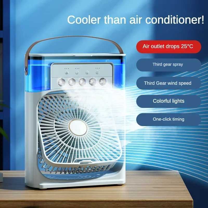 Ventiladores eléctricos Humidificadores Portables Air acondicionador Homedicero de aire de aire pequeño Hydrocooling Ajuste de aire portátil para la oficina Ventilador de 3 velocidades D240429