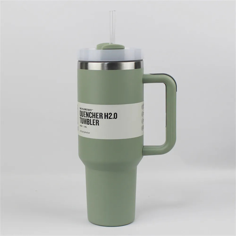H2.0 Flow toestand roestvrijstalen vacuüm geïsoleerde tuimelaar met deksel voor water ijsthee of koffie