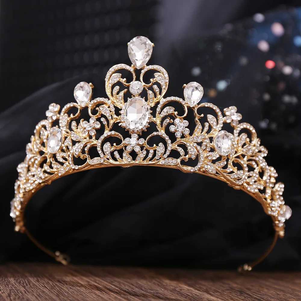 Tiaras Luxury Queen Crystal Tiara Crown Nouveau cadeau d'élégant princesse Rhingestone Tiara Wedding Robe Bijoux Party Party