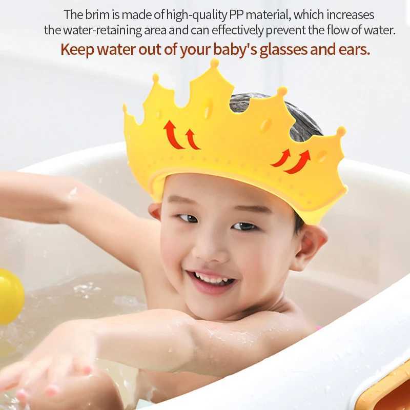 قبعات الاستحمام للأطفال شامبو شامبو تاج استحمام الطفل قابلة للتعديل حجم كرتون حمام حصيرة شعر الطفل واقي ماء 2404