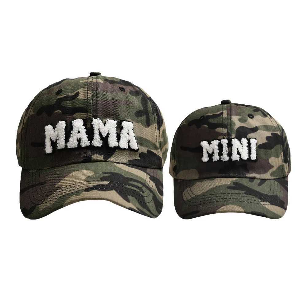 Caps Chapéus Novo Mamãe Cool Mini Baby Girl Kids Hat Set Set Spring/Verão ao ar livre meninos e meninas Baseball Hatl240429