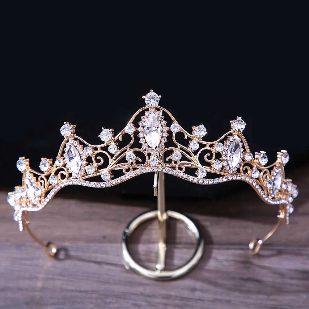 Tiaras Элегантные простые красные розовые хрустальные короны ювелирные изделия для волос Tiar