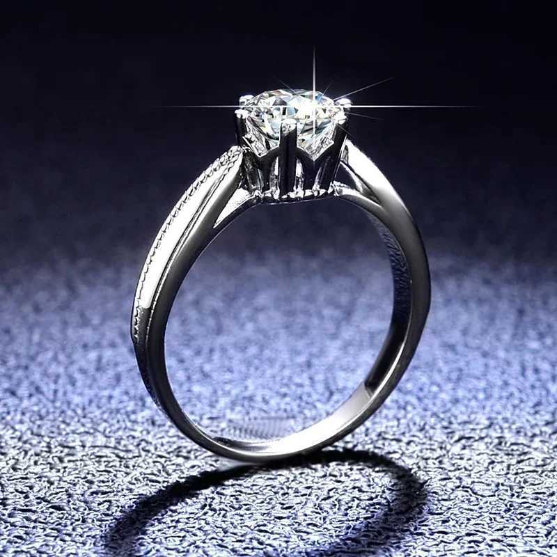 Anelli di banda Gordermi PT950 Platinum 1 Anello di diamanti Elegante Female Impegno la sposa Fare di nozze Regali di gioielli METALLI METALLI Q240429