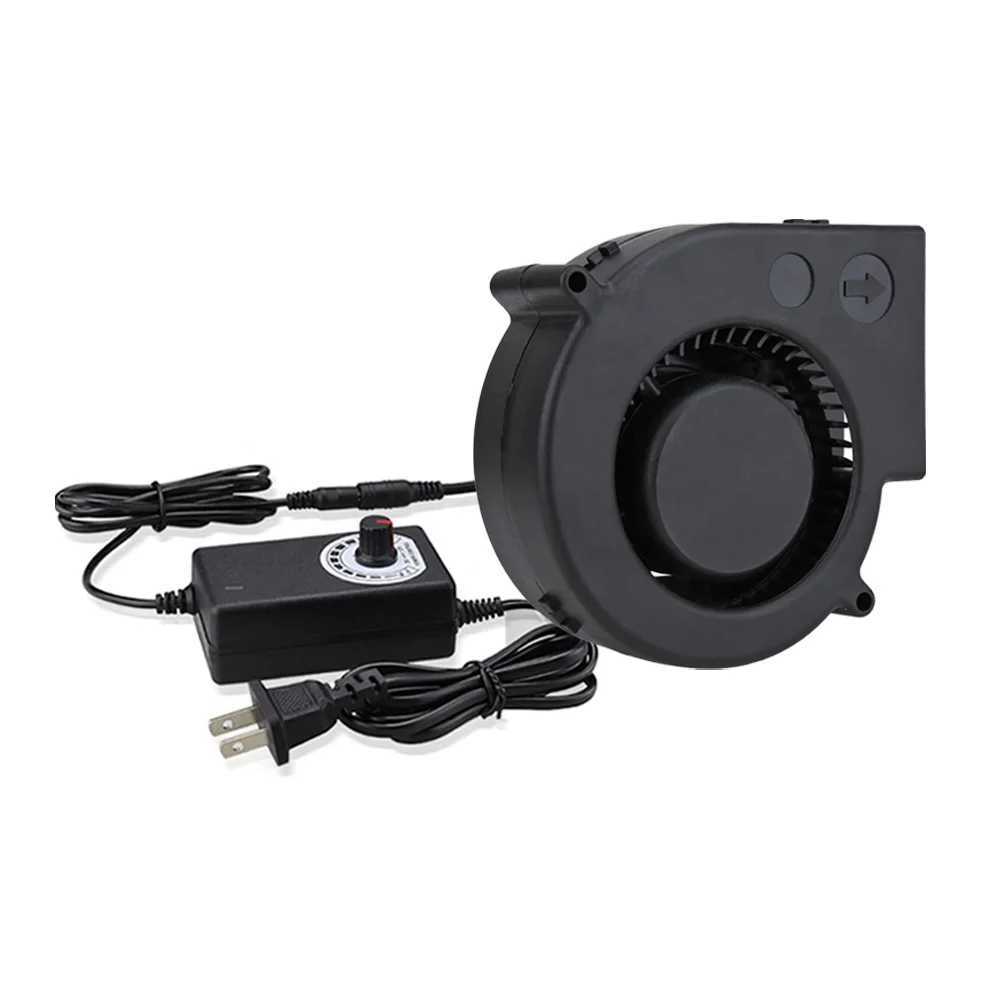 Electric Fans 97MM Turbo Blower Fan 12V DC Female Connector 97x94x33mm Centrifugal Cooling Fan w/ AC 100V 220V Power Adapter Adjustable Speed d240429