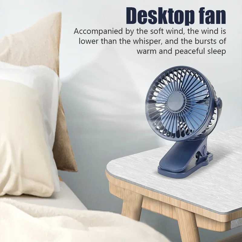 XX3Z Electric Fans Portable Mini Hand Clip Fan USB Charging Quiet Desktop Electric Fan High Quality Student Dormitory Small Cooling Ventilador Fans d240429