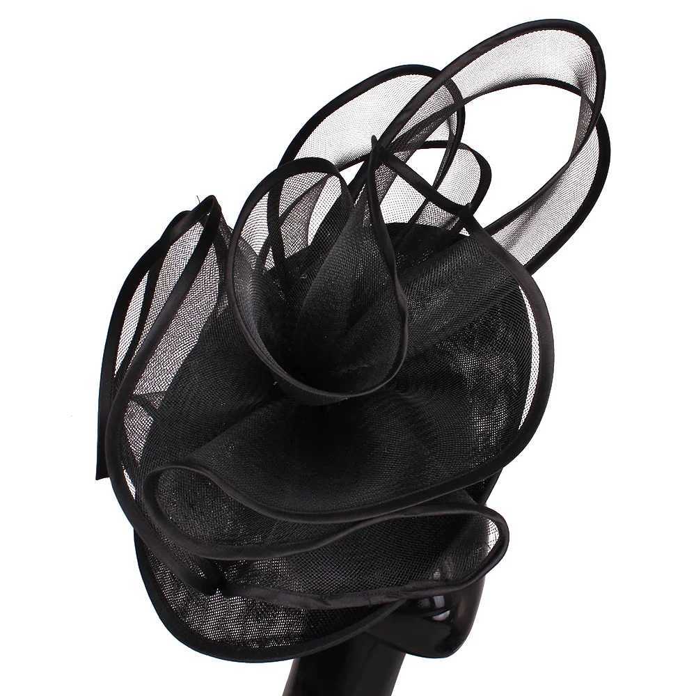 Chapéus de balde largura Chapéus de balde fascinador chapéu para mulheres vestido formal festa derby henabel cocktail florwearwarwarpin hairpin hair hair acessórios y240426