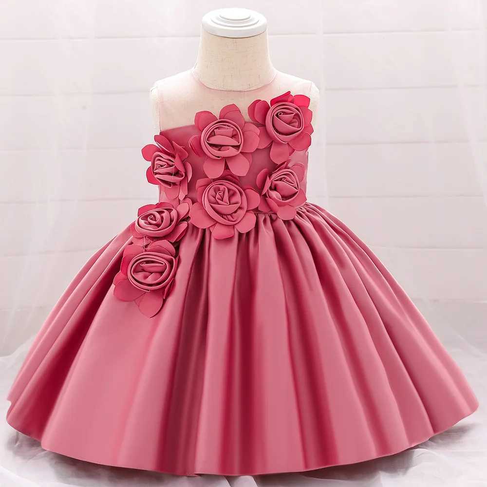 Robes de fille bébé fille frist anniversaire baptême robes enfants robe de fleur en dentelle pour petite fête de fête mariage pour enfant en bas âge vêtements de Noël