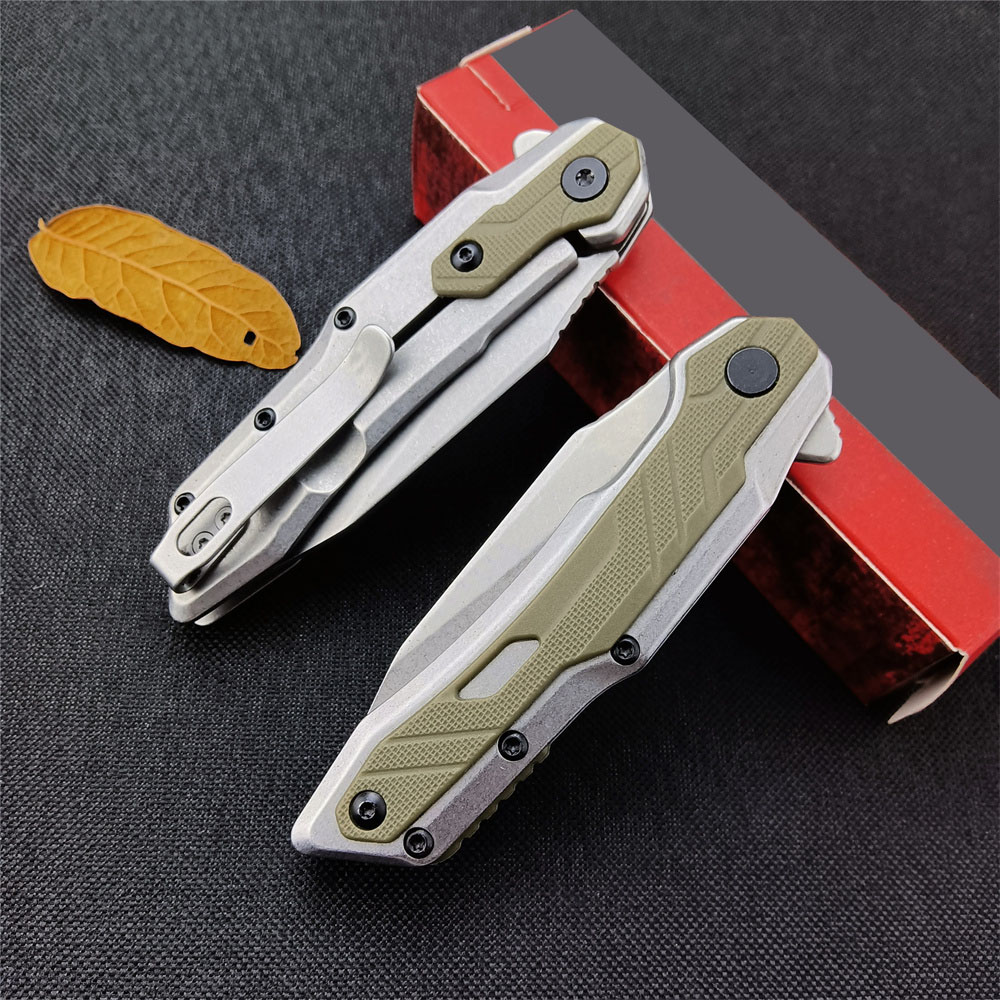 KS 1369 Flipper Folding Knife 8Cr13Mov Stonewashed Clip Point Blade G10 Handtaget Hunting Camping EDC Outdoor Rescue Tool Pocket Knife 1660 7550