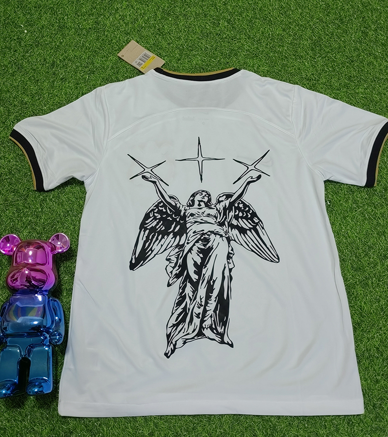 Brazilië Jesus Christ Soccer Jerseys Neymar Angel Cross Angel Cupideprint Man Vlieg Wings Angel Boy Archery Geel Zwart voetbaluniform Custom