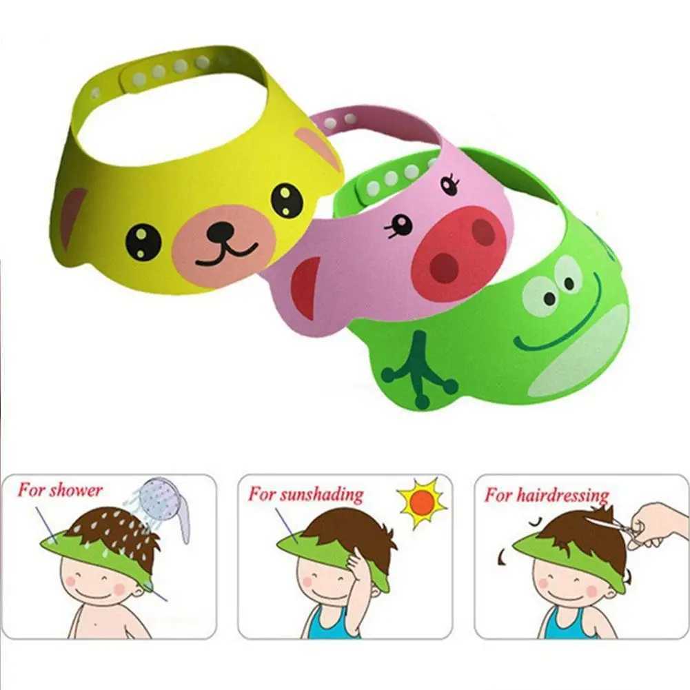 Dusch Caps Childrens Badrum Solshade Cap Mjuk och justerbar baby shower Cap Childrens Shampo Badrum Vattentät och skyddande schampool2404