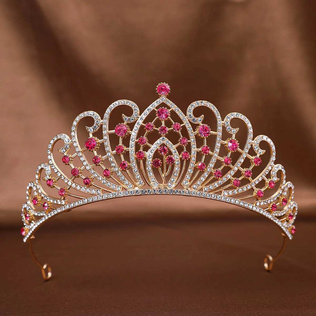 Tiaras söt söt kristall tiara krona för kvinnor flickor prinsessa bröllop fest koreansk ny mode strass hårklänning tillbehör