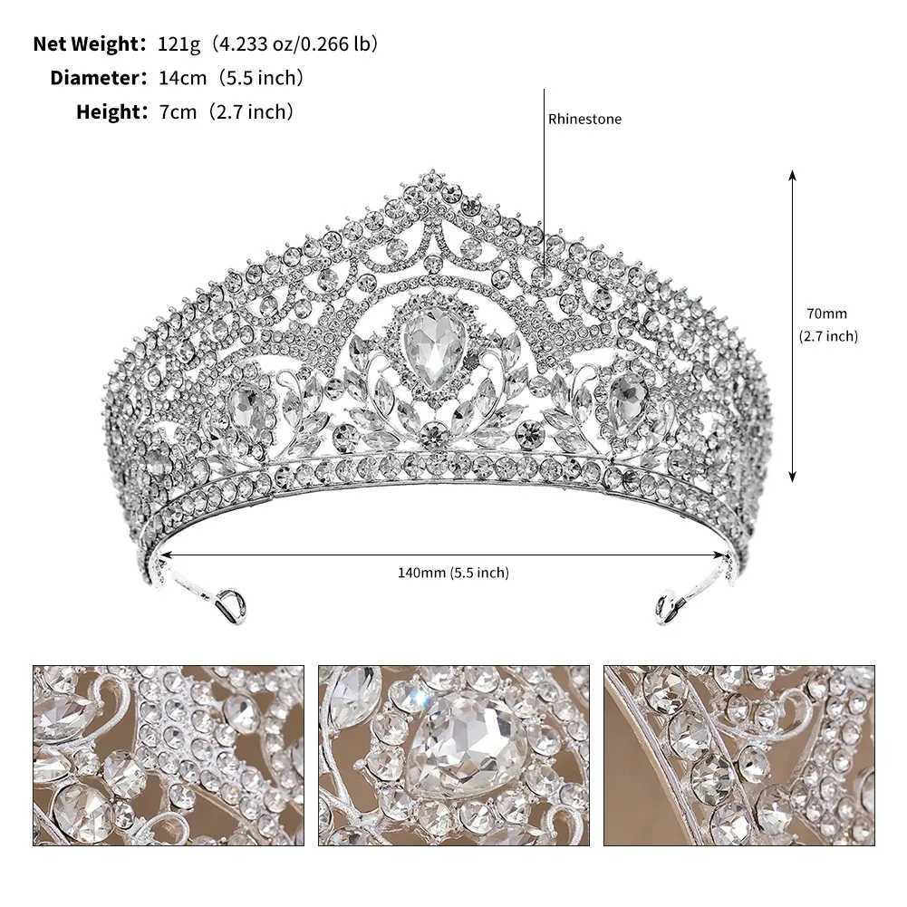 Tiaras es elegantes cristal de lujo tiara corona para mujeres fiesta de boda de niñas 2023 Nuevo vestido de novia accesorios de joyería