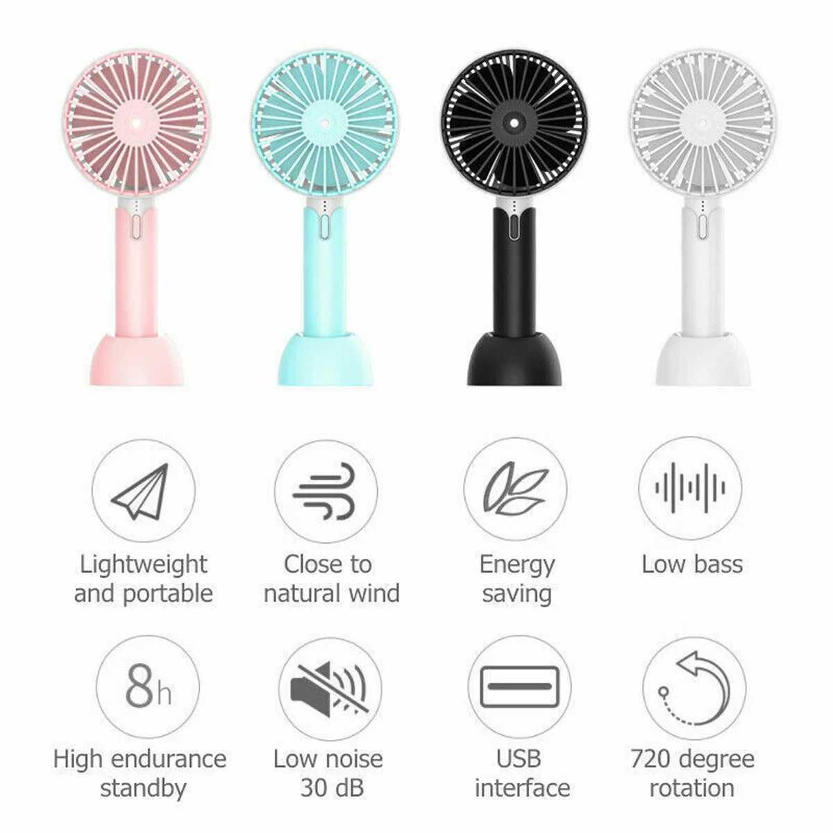 Elektrische fans 7-blad borstelloze handheld draagbare ventilator USB oplaadbare stomme sound sound home office bureau fan 1200 mAh d240429