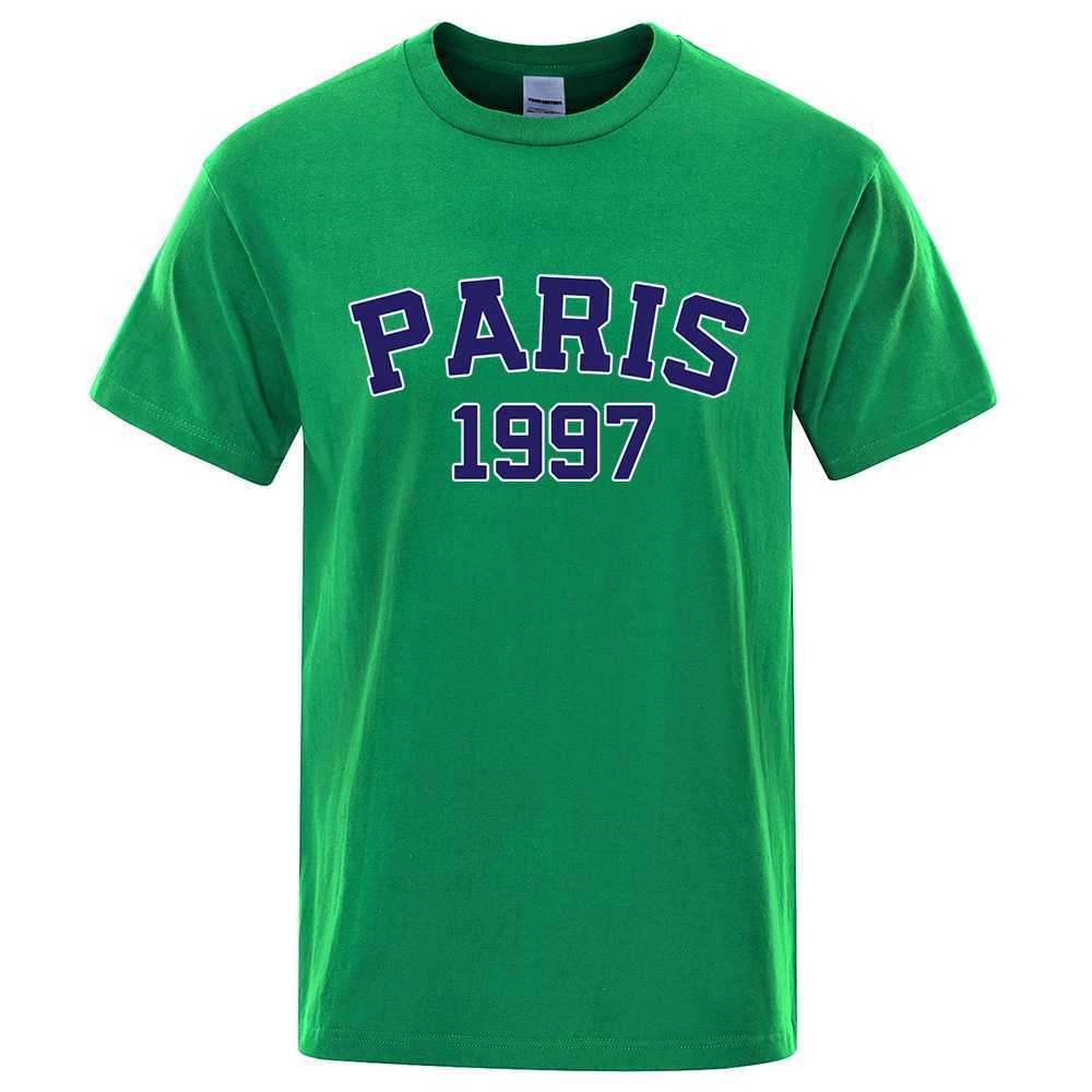 T-shirts masculins Paris 1997 Strt City Letter T-shirts Fashion Men Tshirs respirant design d'été T-shirts de luxe en coton