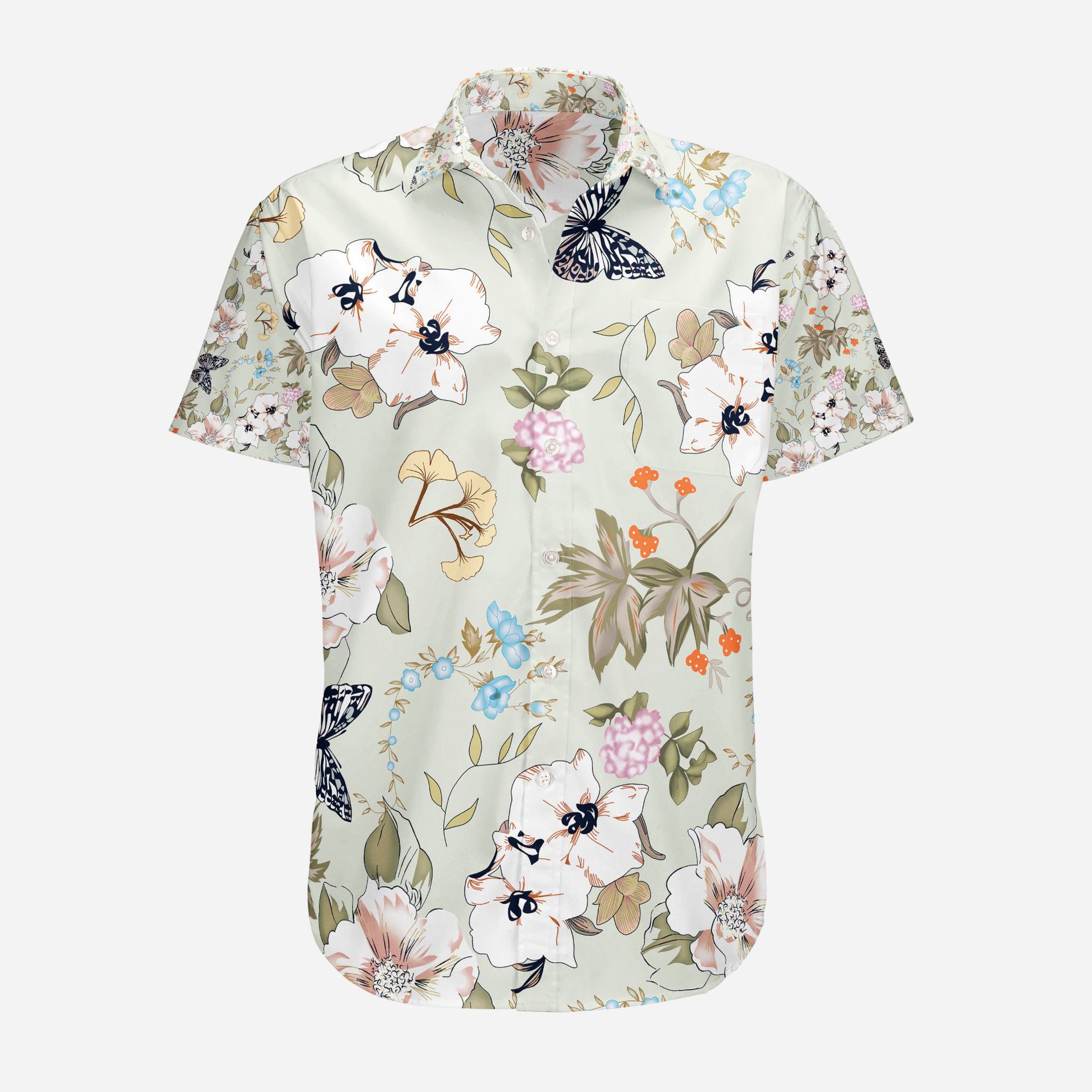 Coton de haute qualité Mente Hawaiian Shirt imprimé à manches courtes à grande taille Hawaii Men de plage Shirts floraux multiples hauts de motif plus taille 3xl