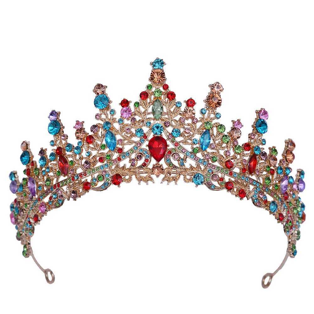 Tiaras Baroque Multicolor Crystal Tiara Crown for Women Wedding Party